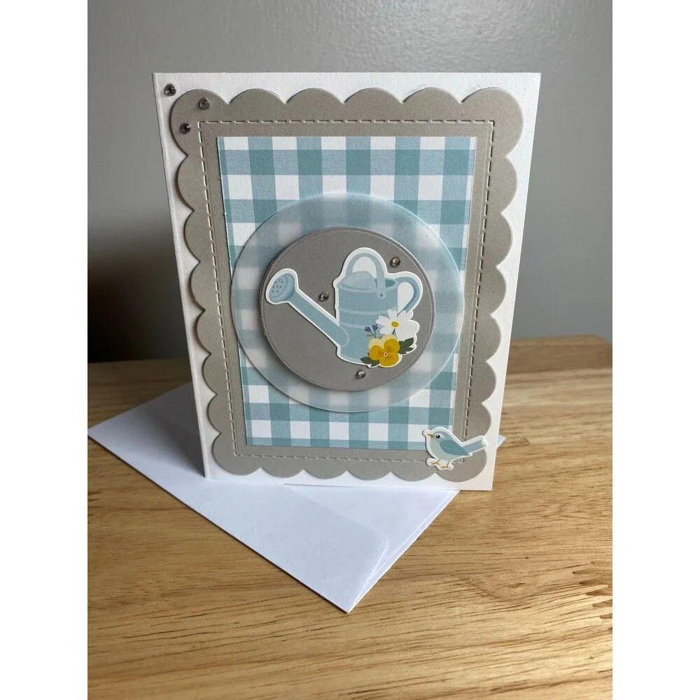 Handmade Spring Greeting Card A2 Floral Card Blank Inside w/ Envelope